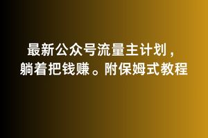 2月最新公众号流量主计划，躺着把钱赚，附保姆式教程【揭秘】-网站游戏源码-黑科技工具分享-www.0592tk.cn-厦门腾空互联