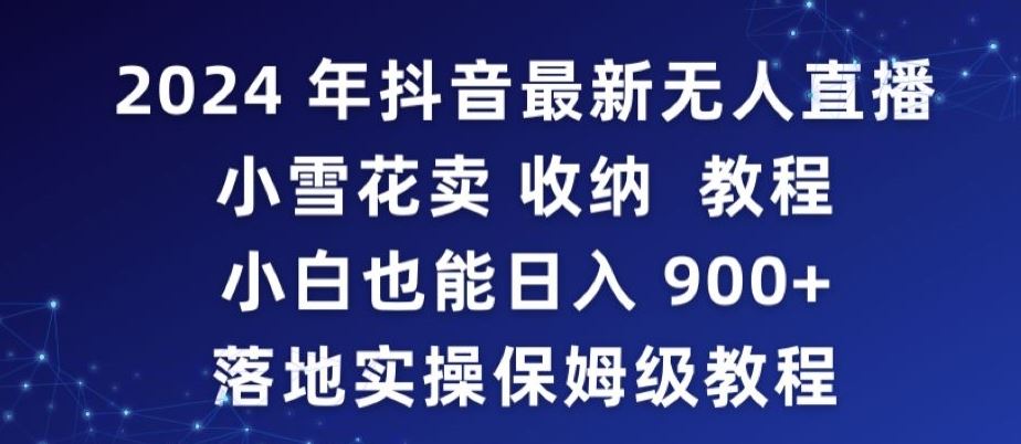 2024年抖音最新无人直播小雪花卖收纳教程，小白也能日入900+落地实操保姆级教程【揭秘】-网站游戏源码-黑科技工具分享-www.0592tk.cn-厦门腾空互联