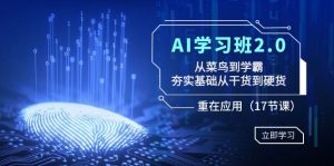 AI学习班2.0：从菜鸟到学霸，夯实基础从干货到硬货，重在应用（17节课）-网站游戏源码-黑科技工具分享-www.0592tk.cn-厦门腾空互联