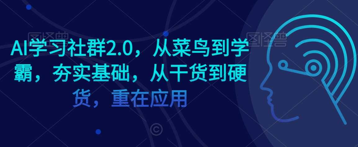 AI学习社群2.0，从菜鸟到学霸，夯实基础，从干货到硬货，重在应用-网站游戏源码-黑科技工具分享-www.0592tk.cn-厦门腾空互联