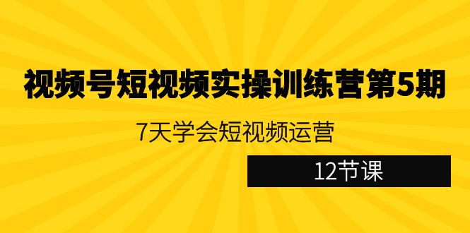 视频号短视频实操训练营第5期：7天学会短视频运营（12节课）-网站游戏源码-黑科技工具分享-www.0592tk.cn-厦门腾空互联