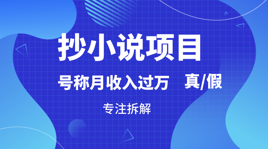 抄小说项目，号称月入过万，到底是否真实，能不能做，详细拆解-网站游戏源码-黑科技工具分享-www.0592tk.cn-厦门腾空互联