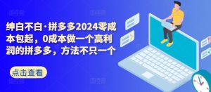 拼多多2024零成本包起，0成本做一个高利润的拼多多，方法不只一个-网站游戏源码-黑科技工具分享-www.0592tk.cn-厦门腾空互联
