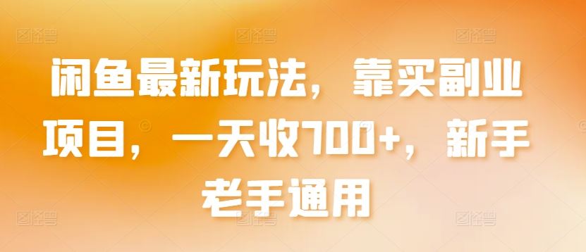 闲鱼最新玩法，靠买副业项目，一天收700+，新手老手通用【揭秘】-网站游戏源码-黑科技工具分享-www.0592tk.cn-厦门腾空互联