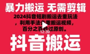 2024最新抖音搬运技术,抖音短剧视频去重,手法搬运,利用工具去重,达到秒过原创的效果【揭秘】-网站游戏源码-黑科技工具分享-www.0592tk.cn-厦门腾空互联