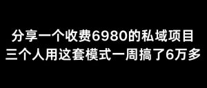 分享一个外面卖6980的私域项目三个人用这套模式一周搞了6万多【揭秘】-网站游戏源码-黑科技工具分享-www.0592tk.cn-厦门腾空互联