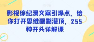 影视综纪漫文案引爆点，给你打开思维醍醐灌顶，255种开头详解课-网站游戏源码-黑科技工具分享-www.0592tk.cn-厦门腾空互联