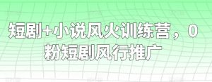 短剧+小说风火训练营，0粉短剧风行推广-网站游戏源码-黑科技工具分享-www.0592tk.cn-厦门腾空互联