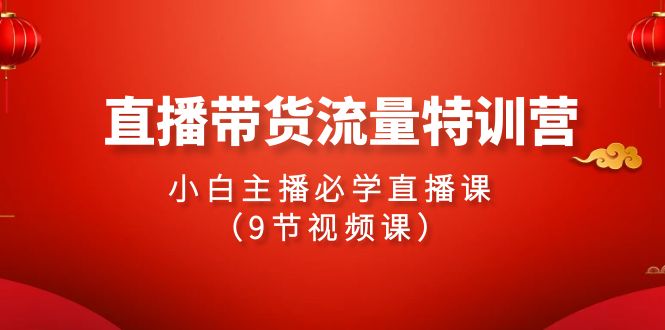 2024直播带货流量特训营，小白主播必学直播课（9节视频课）-网站游戏源码-黑科技工具分享-www.0592tk.cn-厦门腾空互联