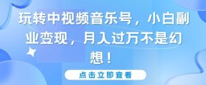 玩转中视频音乐号，小白副业变现，月入过万不是幻想【揭秘】-网站游戏源码-黑科技工具分享-www.0592tk.cn-厦门腾空互联