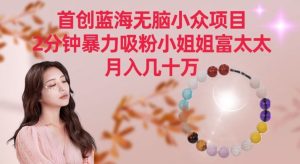 首创蓝海无脑小众项目,2分钟暴力吸粉小姐姐富太太,月入几十万【揭秘】-网站游戏源码-黑科技工具分享-www.0592tk.cn-厦门腾空互联