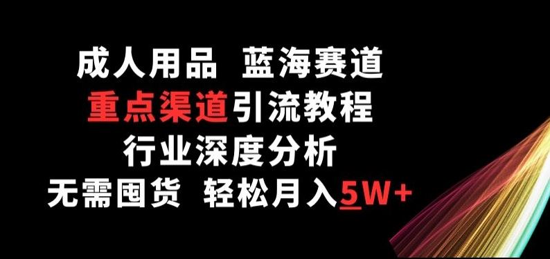 成人用品，蓝海赛道，重点渠道引流教程，行业深度分析，无需囤货，轻松月入5W+【揭秘】-网站游戏源码-黑科技工具分享-www.0592tk.cn-厦门腾空互联