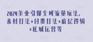 2024美业引爆全域流量玩法，素材打法 付费打法 底层逻辑 私城运营等-网站游戏源码-黑科技工具分享-www.0592tk.cn-厦门腾空互联