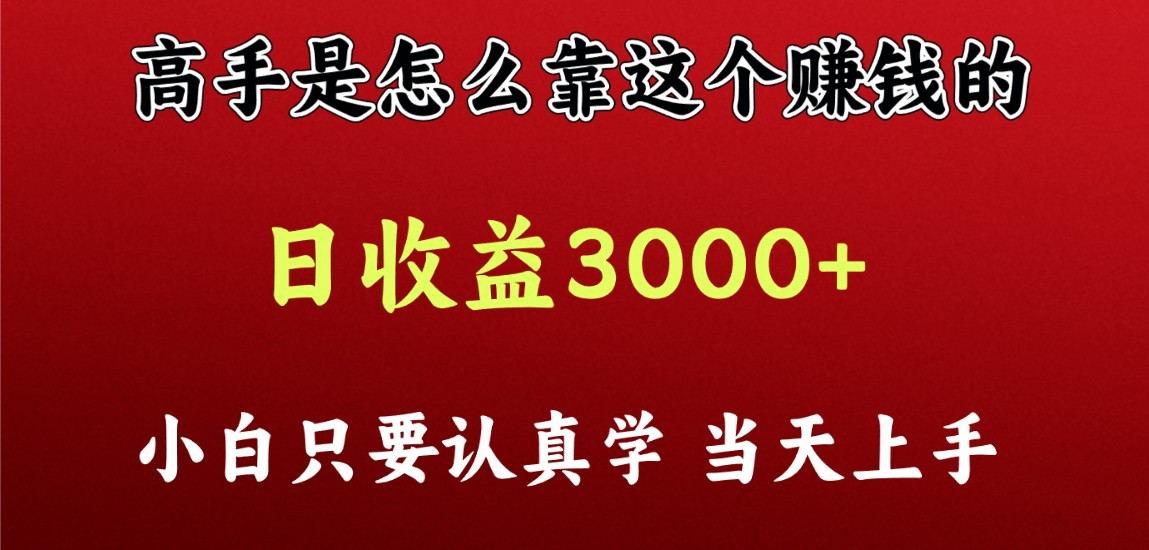 看高手是怎么赚钱的，一天收益至少3000+以上，小白当天上手-网站游戏源码-黑科技工具分享-www.0592tk.cn-厦门腾空互联