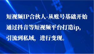 短视频IP合伙人-从账号基础开始通过抖音等短视频平台打造ip，引流到私域，进行变现。-网站游戏源码-黑科技工具分享-www.0592tk.cn-厦门腾空互联