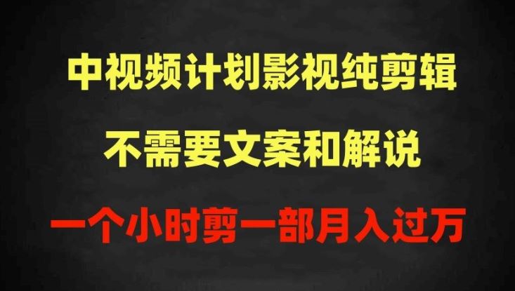 中视频计划影视纯剪辑,不需要文案和解说,一个小时剪一部,100%过原创月入过万【揭秘】-网站游戏源码-黑科技工具分享-www.0592tk.cn-厦门腾空互联