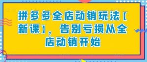 拼多多全店动销玩法【新课】,告别亏损从全店动销开始-网站游戏源码-黑科技工具分享-www.0592tk.cn-厦门腾空互联