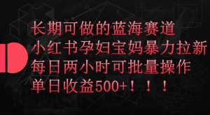 长期可做的蓝海赛道，小红书孕妇宝妈暴力拉新玩法，每日两小时可批量操作，单日收益500+【揭秘】-网站游戏源码-黑科技工具分享-www.0592tk.cn-厦门腾空互联