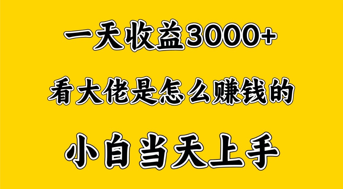 一天赚3000多,大佬是这样赚到钱的,小白当天上手,穷人翻身项目-网站游戏源码-黑科技工具分享-www.0592tk.cn-厦门腾空互联