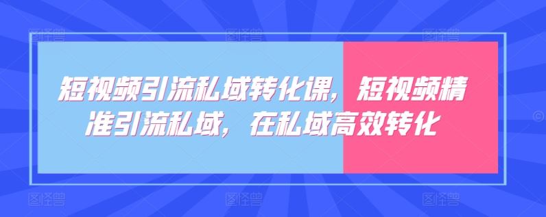 短视频引流私域转化课,短视频精准引流私域,在私域高效转化-网站游戏源码-黑科技工具分享-www.0592tk.cn-厦门腾空互联