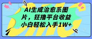 AI生成治愈系图片，狂撸平台收益，小白轻松入手1W+【揭秘】-网站游戏源码-黑科技工具分享-www.0592tk.cn-厦门腾空互联