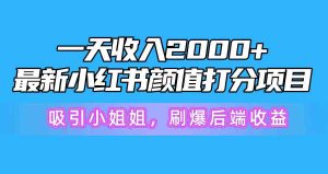一天收入2000+，最新小红书颜值打分项目，吸引小姐姐，刷爆后端收益-网站游戏源码-黑科技工具分享-www.0592tk.cn-厦门腾空互联