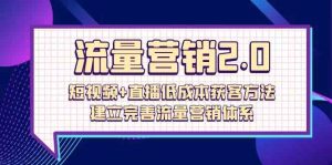 流量营销2.0：短视频+直播低成本获客方法，建立完善流量营销体系（72节）-网站游戏源码-黑科技工具分享-www.0592tk.cn-厦门腾空互联