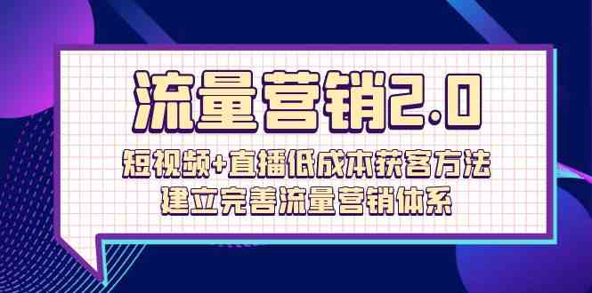 流量营销2.0：短视频+直播低成本获客方法，建立完善流量营销体系（72节）-网站游戏源码-黑科技工具分享-www.0592tk.cn-厦门腾空互联