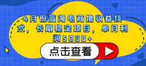 4月份蓝海电商撸收益技术,长期稳定项目,单月利润5000+【揭秘】-网站游戏源码-黑科技工具分享-www.0592tk.cn-厦门腾空互联