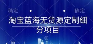 淘宝蓝海无货源定制细分项目,从0到起店实操全流程【揭秘】-网站游戏源码-黑科技工具分享-www.0592tk.cn-厦门腾空互联
