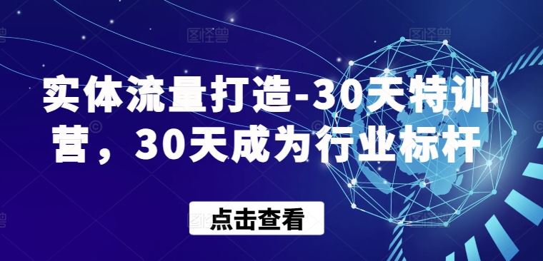 实体流量打造-30天特训营，30天成为行业标杆-网站游戏源码-黑科技工具分享-www.0592tk.cn-厦门腾空互联