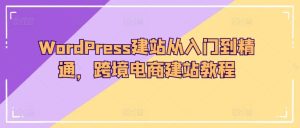 WordPress建站从入门到精通，跨境电商建站教程-网站游戏源码-黑科技工具分享-www.0592tk.cn-厦门腾空互联