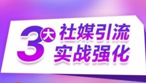 3大社媒引流实战强化,多渠道站外引流,高效精准获客,订单销售额翻倍增长-网站游戏源码-黑科技工具分享-www.0592tk.cn-厦门腾空互联