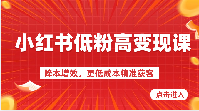 小红书低粉高变现课-降本增效，更低成本精准获客，小红书必爆的流量密码-网站游戏源码-黑科技工具分享-www.0592tk.cn-厦门腾空互联