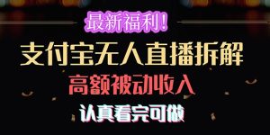（10619期）最新福利！支付宝无人直播拆解，实现高额被动收入，认真看完可做-网站游戏源码-黑科技工具分享-www.0592tk.cn-厦门腾空互联