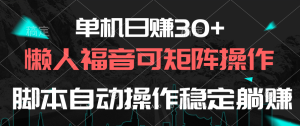 （10277期）单机日赚30+，懒人福音可矩阵，脚本自动操作稳定躺赚-网站游戏源码-黑科技工具分享-www.0592tk.cn-厦门腾空互联