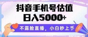 抖音手机号估值,日入5000+,不露脸直播,小白秒上手【揭秘】-网站游戏源码-黑科技工具分享-www.0592tk.cn-厦门腾空互联
