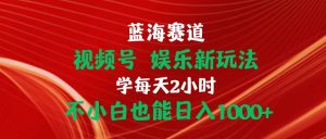 (10818期)蓝海赛道视频号 娱乐新玩法每天2小时小白也能日入1000+-网站游戏源码-黑科技工具分享-www.0592tk.cn-厦门腾空互联