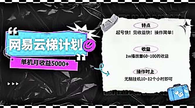 (10389期)2024网易云云梯计划 单机日300+ 无脑月入5000+-网站游戏源码-黑科技工具分享-www.0592tk.cn-厦门腾空互联