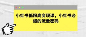 小红书低粉高变现课，小红书必爆的流量密码-网站游戏源码-黑科技工具分享-www.0592tk.cn-厦门腾空互联