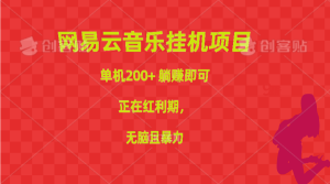 （10577期）网易云音乐挂机项目，单机200+，躺赚即可，正在红利期，无脑且暴力-网站游戏源码-黑科技工具分享-www.0592tk.cn-厦门腾空互联