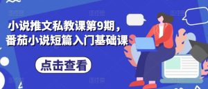 小说推文私教课第9期，番茄小说短篇入门基础课-网站游戏源码-黑科技工具分享-www.0592tk.cn-厦门腾空互联