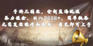 手游三国杀最新蓝海玩法，简单粗暴，无需复杂的操作和技术，看完即可上手【揭秘】-网站游戏源码-黑科技工具分享-www.0592tk.cn-厦门腾空互联