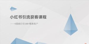 (10698期)小红书引流获客课程:0基础日引100+精准客户-网站游戏源码-黑科技工具分享-www.0592tk.cn-厦门腾空互联