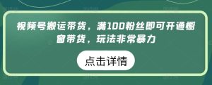 视频号搬运带货,满100粉丝即可开通橱窗带货,玩法非常暴力【揭秘】-网站游戏源码-黑科技工具分享-www.0592tk.cn-厦门腾空互联