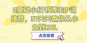 0基础小红书博主IP训练营，37天天教你从小白到KOL-网站游戏源码-黑科技工具分享-www.0592tk.cn-厦门腾空互联