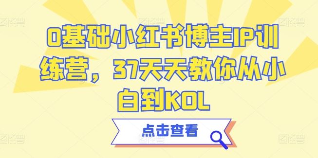0基础小红书博主IP训练营,37天天教你从小白到KOL-网站游戏源码-黑科技工具分享-www.0592tk.cn-厦门腾空互联