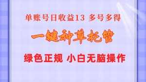 （10776期）一键种草托管 单账号日收益13元 10个账号一天130 绿色稳定 可无限推广-网站游戏源码-黑科技工具分享-www.0592tk.cn-厦门腾空互联