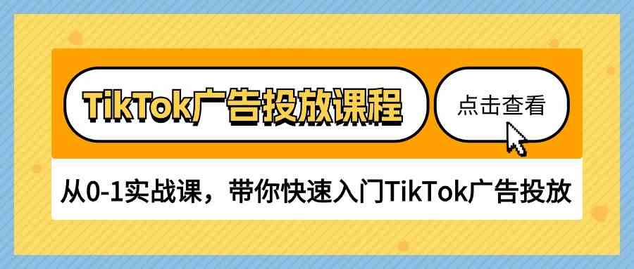 TikTok广告投放课程，从0-1实战课，带你快速入门TikTok广告投放（30节课）-网站游戏源码-黑科技工具分享-www.0592tk.cn-厦门腾空互联