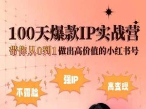 小红书100天爆款IP实战营，带你从0到1做出高价值的小红书号-网站游戏源码-黑科技工具分享-www.0592tk.cn-厦门腾空互联